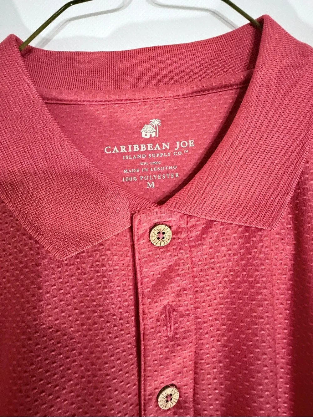 Caribbean Joe Men's Raspberry Short-Sleeve Performance Polo